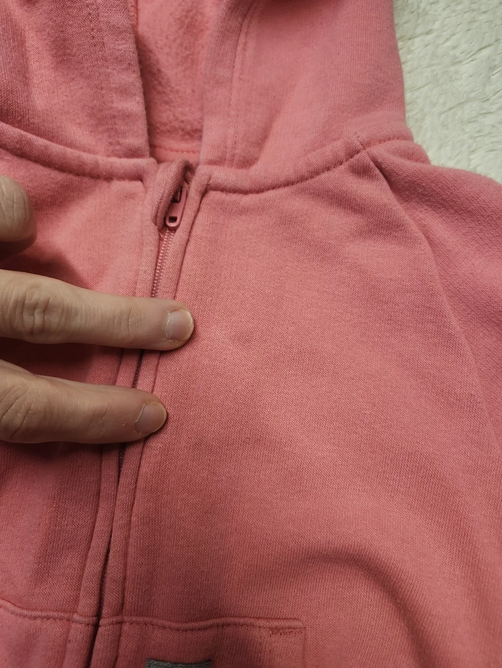 ☆ Carhartt Girl's Infant Hooded Zip Up Bodysuit Coverall Size 12 Months Pink - Picture 6 of 10